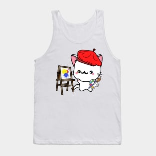 Funny angora cat is a painter Tank Top